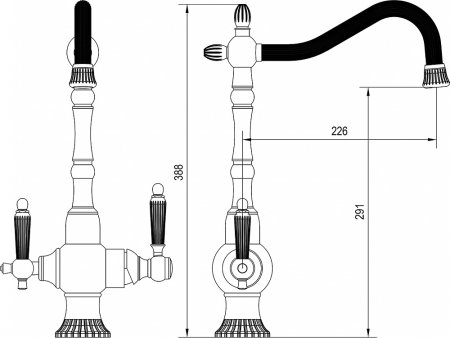 Смеситель для кухонной мойки Zorg Sanitary ZR 351 YF BR 