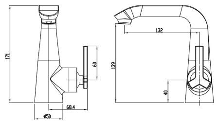 Смеситель Bravat Waterfall F173107C для раковины 