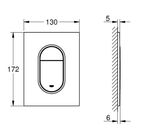 Кнопка смыва Grohe Arena Cosmopolitan S 37624A00 тёмный графит глянец 