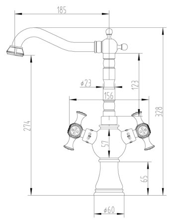 Смеситель Zorg Antic A 7004K-SL для кухонной мойки 