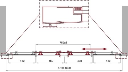 Душевая дверь BelBagno Uno 180 UNO-195-BF-2-180-C-Cr профиль Хром стекло прозрачное 