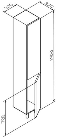 Шкаф пенал AM.PM Gem 30 R M90CSR0306WG Белый 