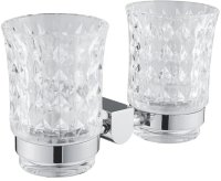 Стакан двойной для ванной комнаты Rose RG1722, хром
