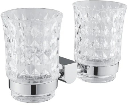 Стакан двойной для ванной комнаты Rose RG1722, хром 