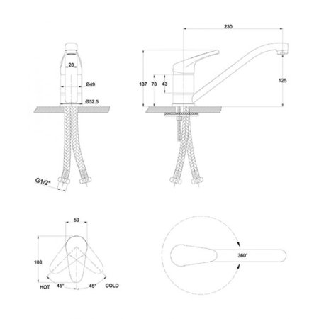 Смеситель для кухни Kaiser County 66233-1 Песочный 