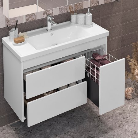 Тумба под раковину Opadiris Фреш 100 00-00006754 подвесная Белая 