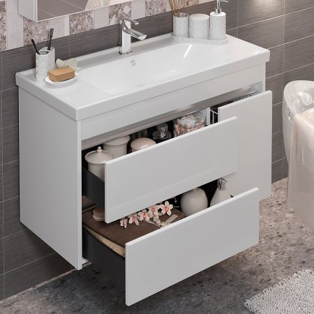 Тумба под раковину Opadiris Фреш 100 00-00006754 подвесная Белая 