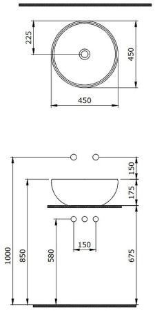 Раковина-чаша Berges Mascon 45 181002 Белая глянцевая 