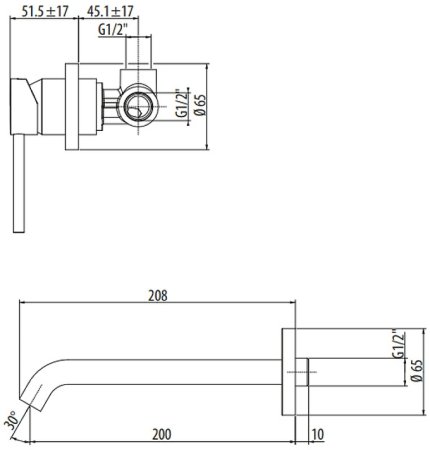 Смеситель для раковины Gattoni Circle Two 9137/91NO Черный матовый 