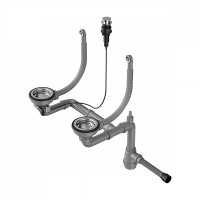 Сифон для мойки WK-2-R-A-IN с клапаном-автоматом и круглыми переливами