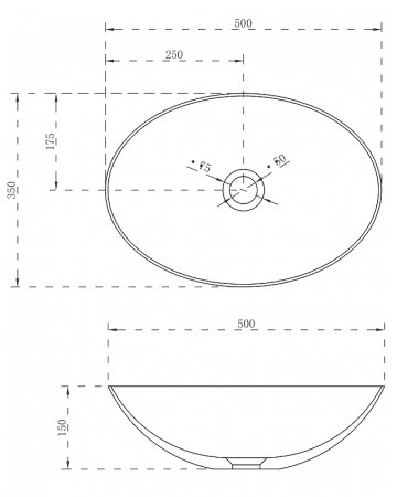 Раковина-чаша Abber Stein 50 AS2609 Белая матовая 