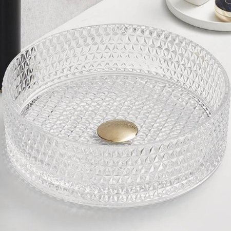 Раковина-чаша CeramaLux 36 GL01 прозрачная 