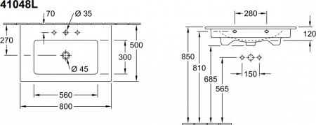 Тумба с раковиной Villeroy & Boch Venticello 80 A92501 glossy white 