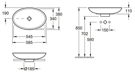 Раковина-чаша Villeroy&Boch Loop & Friends 58 515100R1 Альпийский белый 
