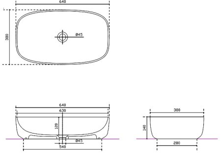 Раковина-чаша Galassia Dream 64 7300NEMT Черная матовая 