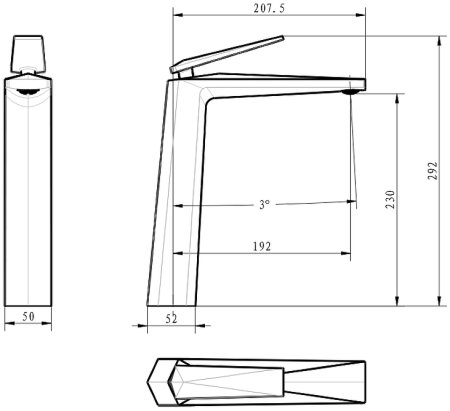 Смеситель для раковины Boheme Venturo 372 Хром 