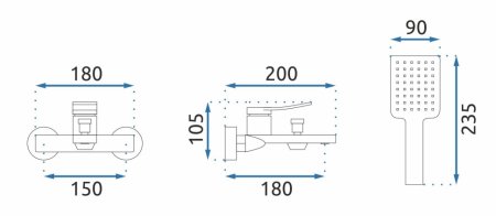 Смеситель для ванны Rea Soul REA-B9997 