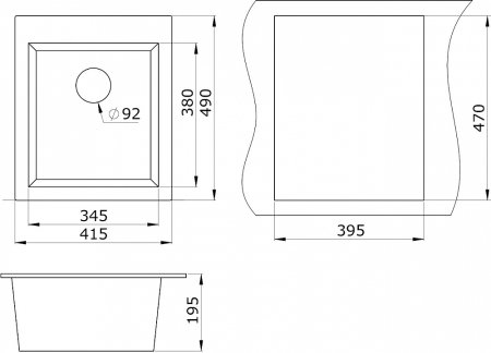 Мойка кухонная Paulmark Leer PM104249-BL черный 