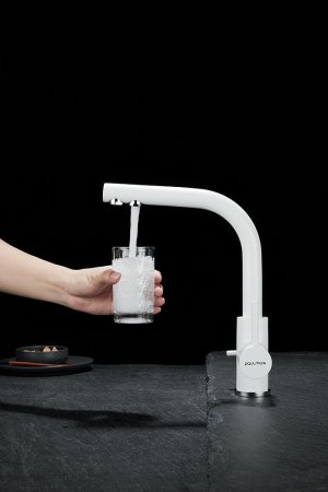 Смеситель Paulmark Essen Es213011-431TW для кухонной мойки, белый матовый 
