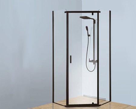 Душевой уголок Berges Solo Т 90х90 061106 профиль Черный матовый стекло прозрачное 