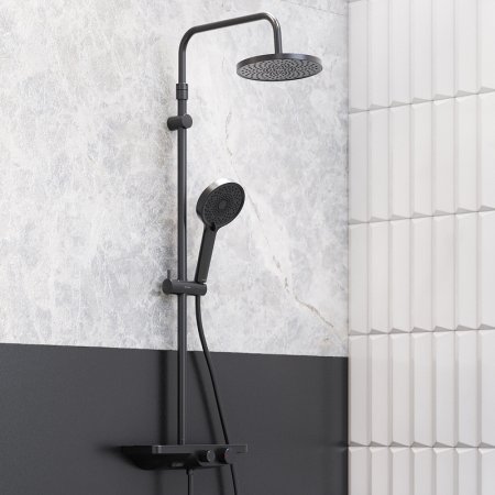 Душевая система Damixa Apollo 947730300 Черная матовая 