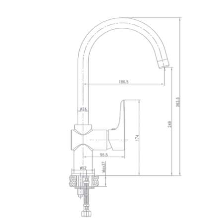 Смеситель для кухни Landberg LB-90725 Хром 
