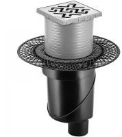 Душевой трап Berges Platz Antik 100x100 090060 с решеткой Хром матовый