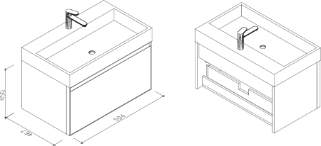 Тумба с раковиной AltroBagno Abruzzi 600 