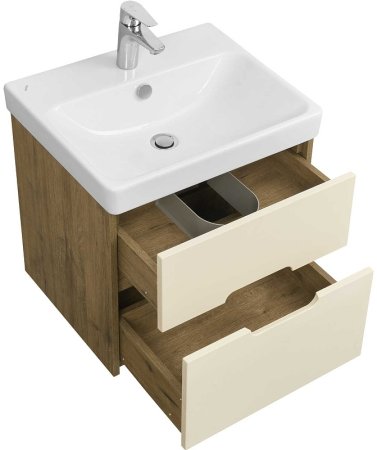 Тумба под раковину Aquaton Оливия 55 1A254201OLVG0 подвесная Бежевый Дуб Веллингтон 