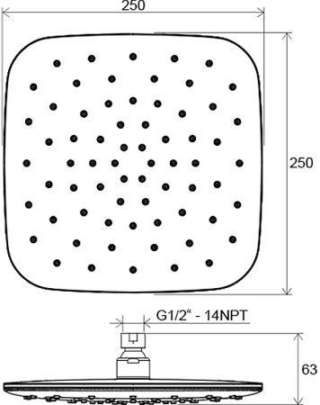 Верхний душ Ravak X07P570 Черный матовый 