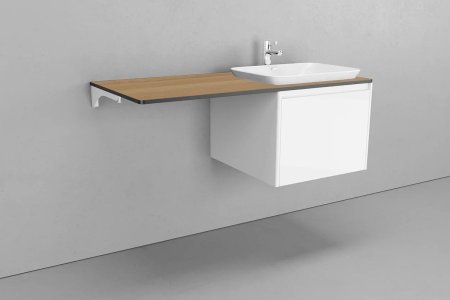 Столешница VELVEX Klaufs 120x60 без выреза тумба справа МДФ-HPL черная-шатане 