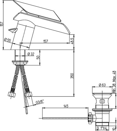 Смеситель для биде Paini Morgana 73PW306LZ Никель Коричневый 