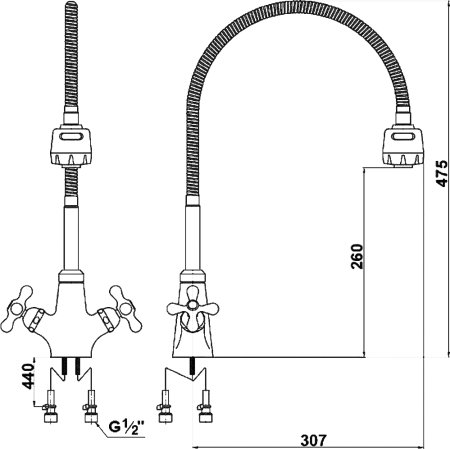 Смеситель Timo Aviator 0076Fchrome для кухонной мойки 