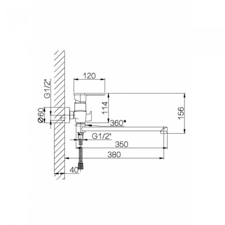 Cмеситель для ванны GANZER FREDJ GZ04041 CHROME 