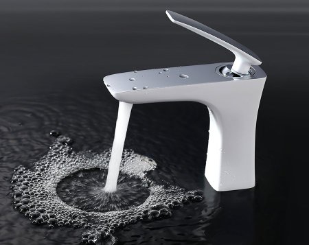 Смеситель Timo Helmi 4061/00-16F chrome/white для раковины 