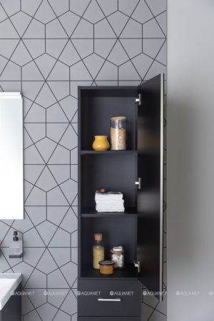 Шкаф-пенал для ванной Aquanet Верона черный 