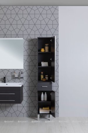 Шкаф-пенал для ванной Aquanet Верона черный 