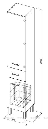 Шкаф-пенал для ванной Aquanet Верона черный 