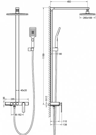 Душевая стойка Timo Torne SX-4310/03 черная 