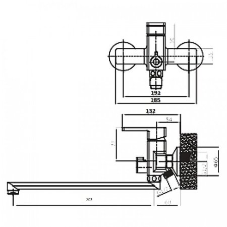 Cмеситель для ванны ViEiR V353541-C Черный 