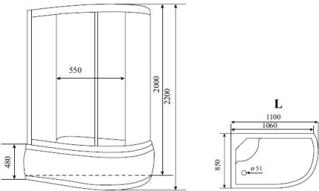 Душевая кабина Timo Standart T-1110 P L 