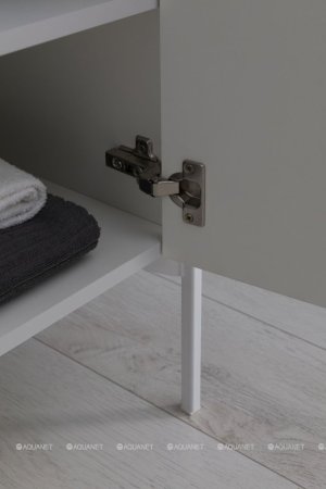 Тумба с раковиной Aquanet Nova Lite 60 белый глянец (2 дверцы) 