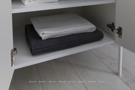 Тумба с раковиной Aquanet Nova Lite 60 белый глянец (2 дверцы) 