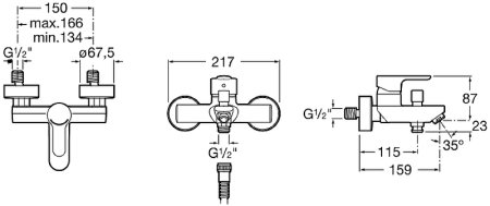 Смеситель для ванны Roca L20 5A0209C0M Хром 