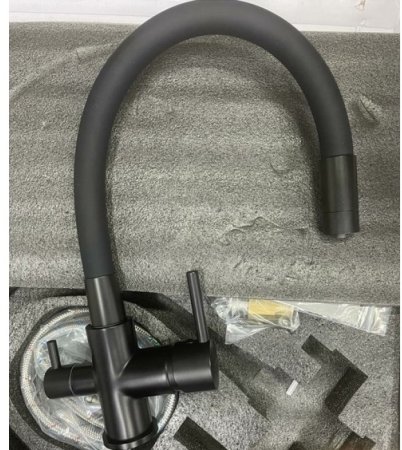 Смеситель для кухни с гибким изливом HANSEN HL15080CC Черный 