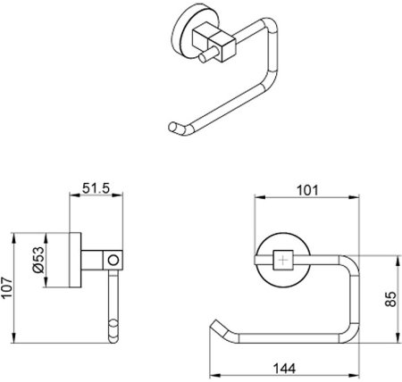 Держатель туалетной бумаги Azario Nessy AZ-73110A Хром 