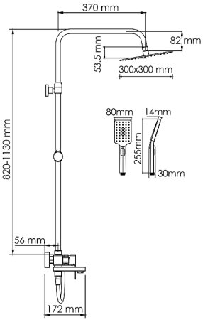 Душевая система WasserKRAFT A177.118.126.087.CH Хром 