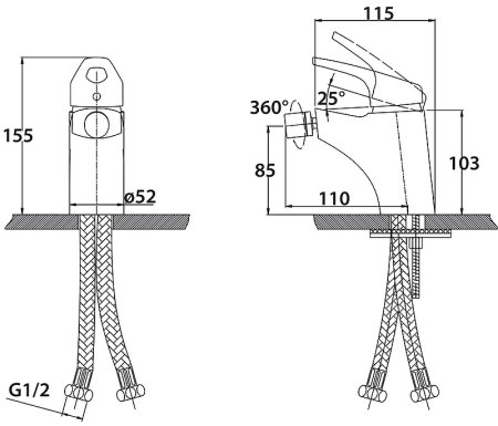 Смеситель для биде Kaiser County 55088 Хром 