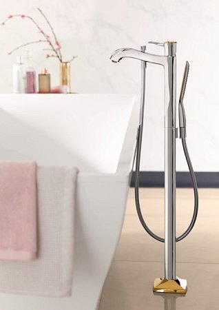 Смеситель Hansgrohe Metropol 31445090 напольный для ванны, хром золото 