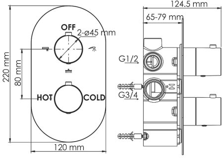 Душевая система WasserKRAFT Berkel A174868 Thermo с термостатом Хром 